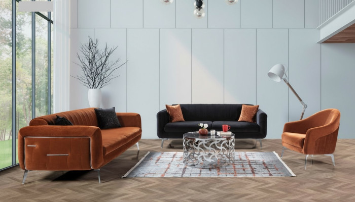 Conjunto de sofás 3+3+1 asientos Sofás Sillones Tela de lujo Diseño de sala de estar