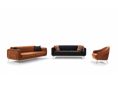Conjunto de sofás 3+3+1 asientos Sofás Sillones Tela de lujo Diseño de sala de estar