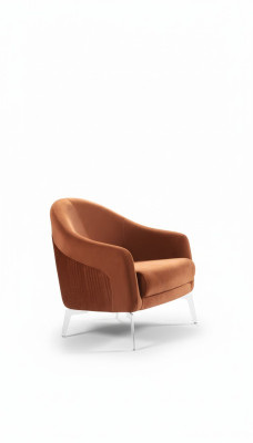 Sofá de diseño Sillón Sofá Tapizado 1 Plaza Textil Nuevo color marrón