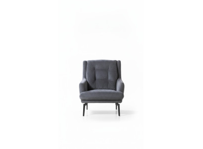 Gris Sillón moderno de una plaza Muebles de sala de estar de diseñador Sillón de respaldo