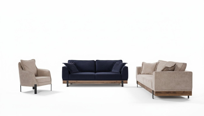Conjunto de sofás 331 Sofás Cama Sofás Tapizados de Madera Sofá de Tela