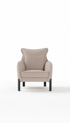 Sillón moderno de 1 plaza para sala de estar, de tela de poliéster, estilo color beige.