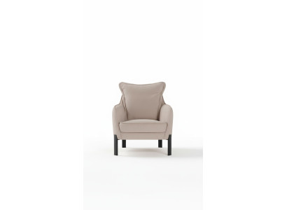 Sillón moderno de 1 plaza para sala de estar, de tela de poliéster, estilo color beige.