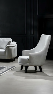 Moderno sillón de sala de estar diseño de un solo asiento color gris de madera textil.