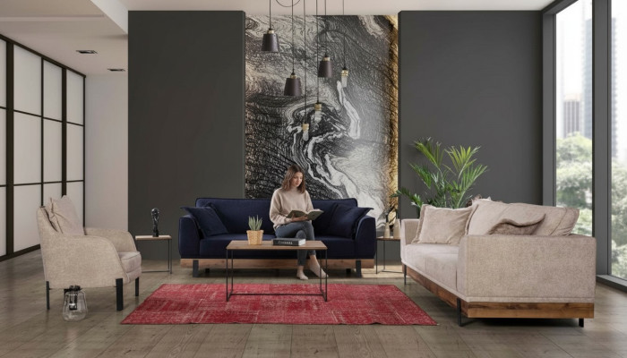 Conjunto de sofás Sofá Sillón Sofás de tres plazas 3+3+1 Asiento Conjunto Moderno.
