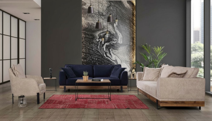 Conjunto de sofás Sofá Sillón Sofás de tres plazas 3+3+1 Asiento Conjunto Moderno.