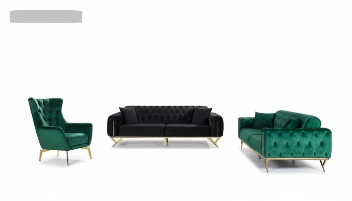 Conjunto de sofás de 3+3+1 asientos, sofás individuales de 3 plazas estilo Chesterfield.