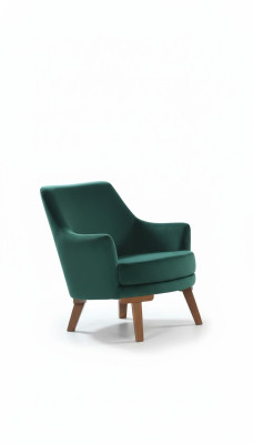 Sillón de sala de estar, 1 asiento, tela de poliéster, estilo moderno, color verde.