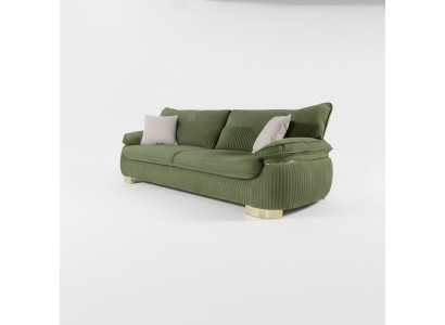 Sofás textiles modernos de 3 plazas, sofá de tres asientos, muebles tapizados color verde.