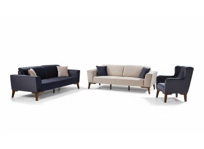 Conjunto de sofás 3+3+1 asientos Sofá Juego de sofás de tela Sillón Sala de estar