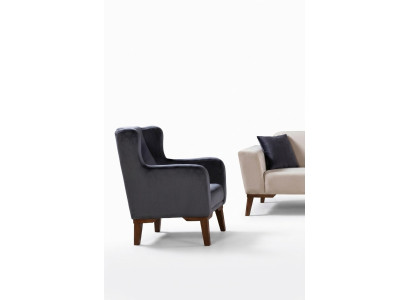 Sillón de lujo de diseñador de 1 plaza tapizado en textil.