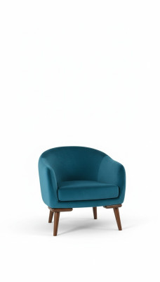 Sillón de lujo de 1 plaza, sillón de diseñador tapizado de tela de 1 plaza.