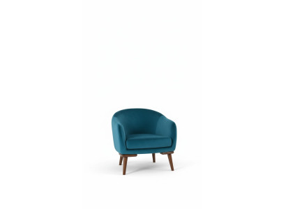 Sillón de lujo de 1 plaza, sillón de diseñador tapizado de tela de 1 plaza.
