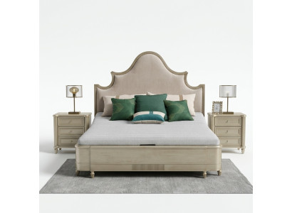 Diseño de dormitorio Conjunto de cama Juego de cama 2x Mesita de noche 3 piezas Muebles completos