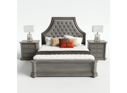 Dormitorio cama matrimonial diseño cama doble cama Chesterfield cama tapizada muebles