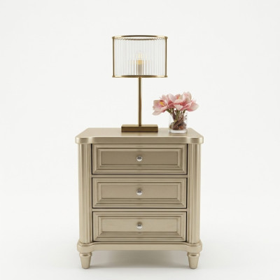 Mesitas de noche Mesita de noche Consola de noche Diseño Dormitorio Mesa auxiliar Oro Madera