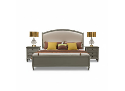 Juego de dormitorio cama + 2 mesitas de noche cómoda camas cama doble muebles 3 piezas madera
