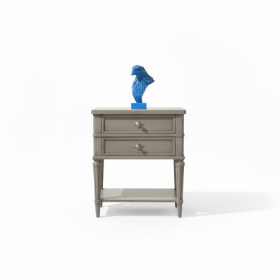Mesa de noche Diseño Mesas auxiliares Dormitorio Consolas de madera Muebles de lujo Gris