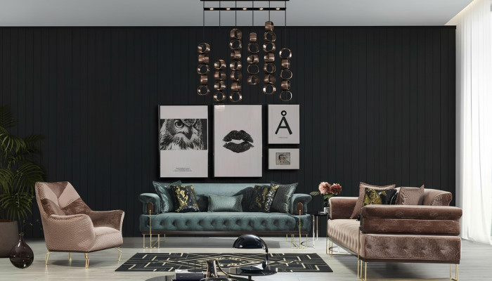 Conjunto de sofás Sofá Conjunto de sofás Sofás Sillón 3+3+1 asientos Tela Moderno