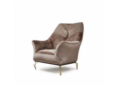 Sillón de diseño para sala de estar tapizado en madera, moderno, de lujo, color marrón, nuevo.