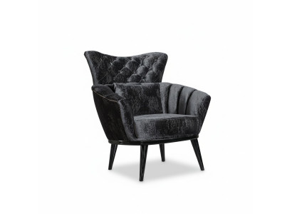 Mueble de diseño, sillón de diseño moderno, tela, salón negro.