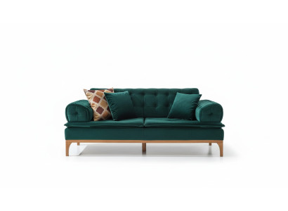 Sofá de lujo de 3 plazas Sofás Asiento Tela Diseño Muebles Estilo Textil Nuevo verde