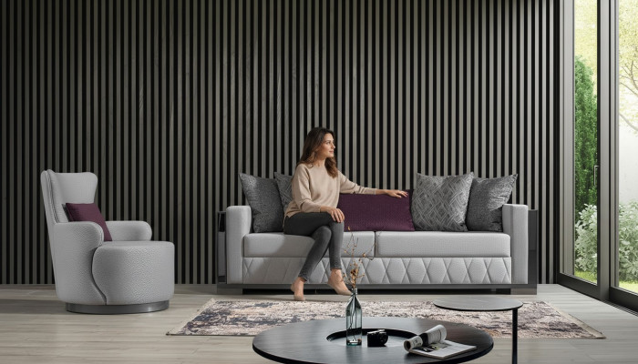 Conjunto de sofás de lujo moderno Sofá Sofá Juego de sofás Sillones 3 + 1 plazas Tela Diseño