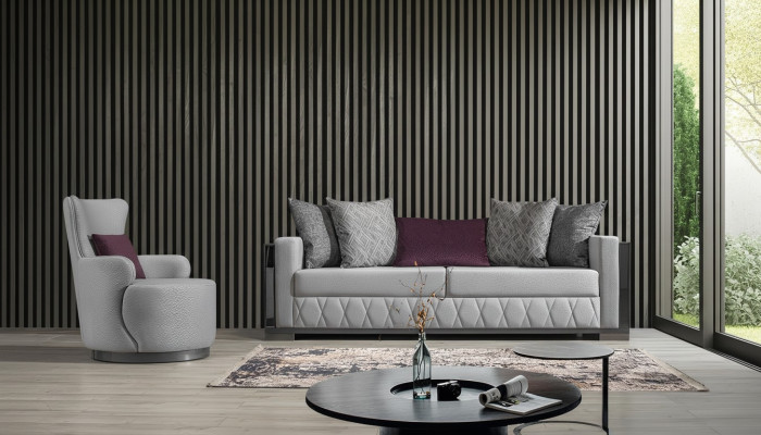 Conjunto de sofás de lujo moderno Sofá Sofá Juego de sofás Sillones 3 + 1 plazas Tela Diseño