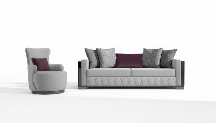 Conjunto de sofás de lujo moderno Sofá Sofá Juego de sofás Sillones 3 + 1 plazas Tela Diseño