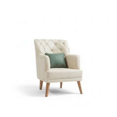 Sillón de sala de estar muebles modernos tela lounge textil cuero sintético beige