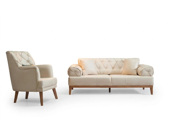 Conjunto de sofás sofá silla Sofá de tres plazas más un sillón beige