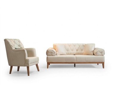 Conjunto de sofás sofá silla Sofá de tres plazas más un sillón beige