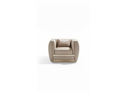 Silla diseño sala de estar tapizado madera moderno lujo nuevo color beige