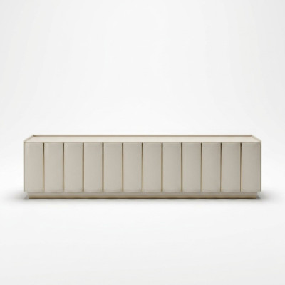 Mueble de lujo para sala de estar, aparador de madera con metal, nuevo, color beige, estilo moderno.