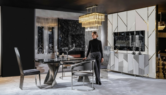 Juego de comedor mesa de comedor 4 sillas y aparador con espejo Muebles Nuevos