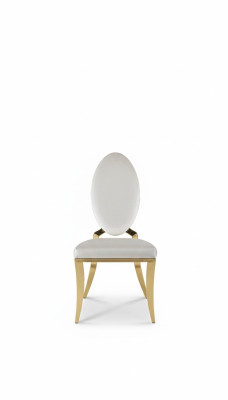 Silla de comedor blanca de lujo de metal con estilo de sillas de tela modernas con respaldo