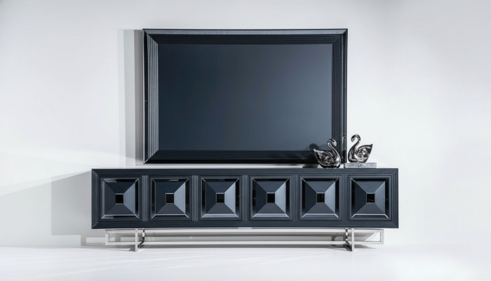 Mueble de TV para sala de estar, soporte de televisor, aparador, nuevo, color negro.