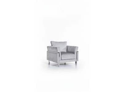 Wohnzimmer Sessel Designer Polster Stoff Textil 1er Stil Modern grau