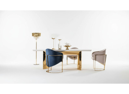 Silla de comedor de lujo, silla de metal con textil, nuevas sillas de estilo moderno.