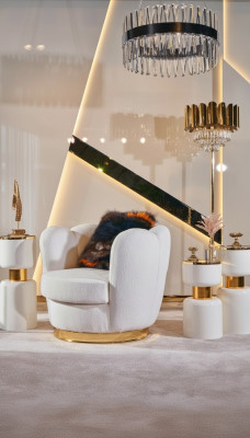 Silla diseño sala de estar tapizada madera textil acolchada moderna de lujo