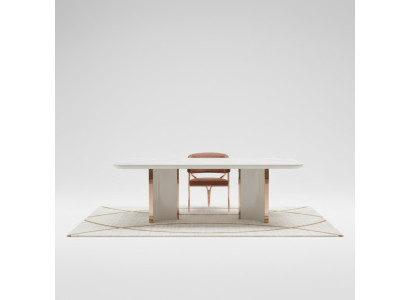 Mesa de lujo Mesa de comedor Mesa de comedor moderna de acero inoxidable dorado