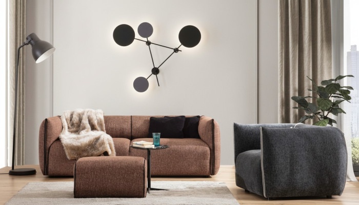 Luxus sofá 4+1 muebles sofá conjunto de sofás 2 piezas conjunto de sofás marrón
