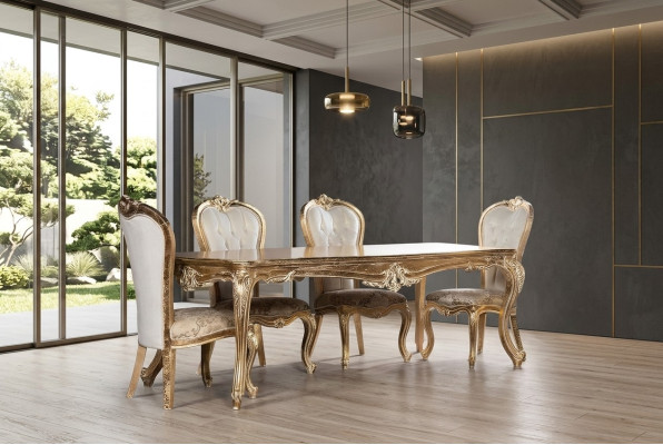 Mesa mesa de comedor mesa de comedor comedor madera mesas barrocas comedor de lujo muebles nuevos
