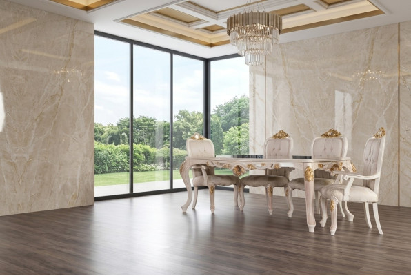 Comedor Mesa Silla Conjunto de lujo Silla de comedor Mesa Mesas Madera Grupo