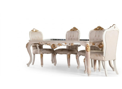 Comedor Mesa Silla Conjunto de lujo Silla de comedor Mesa Mesas Madera Grupo