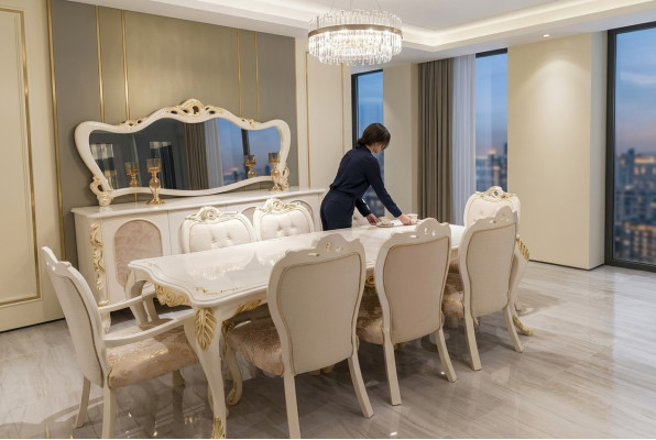 Mesas Mesa de comedor Mesa de comedor Comedor Madera Mesa Barroca Comedor de lujo Muebles Nuevos