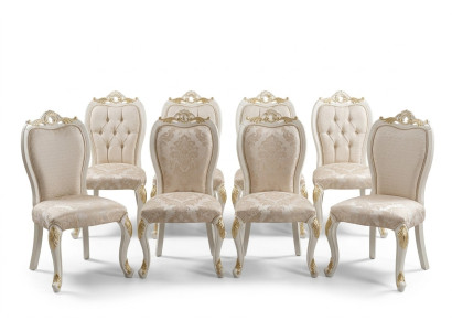 Establecer 8 sillas silla de comedor silla set de madera de lujo estilo comedor barroco grupo