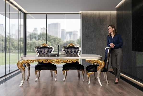 Silla de comedor 1x Silla de madera Lujo Comedor Estilo Esencial Barroco Rococó Sillas Nuevas