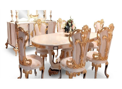 Mesa de comedor de lujo mesa de comedor comedor de madera mesas barrocas muebles de comedor nuevos
