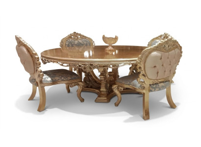 Mesa de comedor redonda Mesa de comedor Mesas de comedor Mesa Barroca de madera de lujo